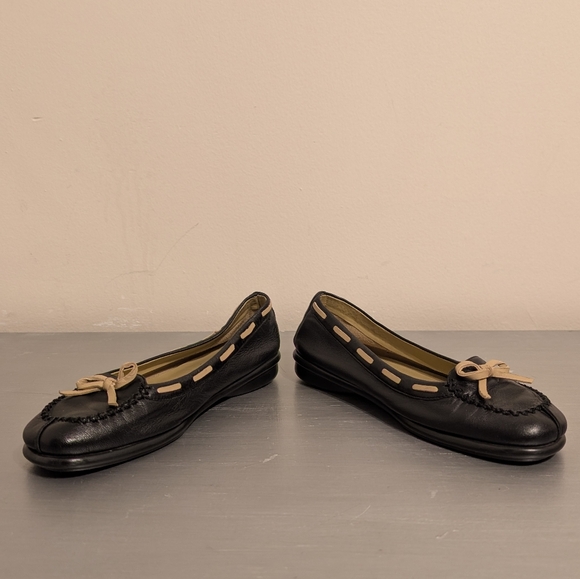 Aerosoles Jam Slip-on Linen Leather Black Ladies Flats Shoes 8M - Picture 7 of 16